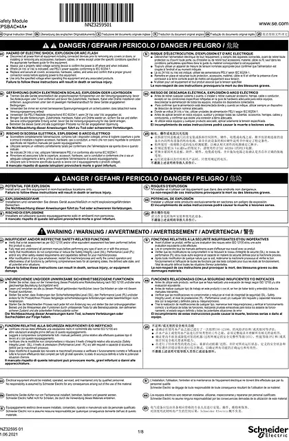 schneider施耐德Harmony XPS Universal - XPSBAC Safety Module_ 说明书